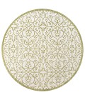 Madrid Vintage Filigree Textured Weave Green/Cream 5' Round Indoor/Outdoor Area Rug