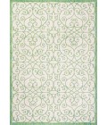SANTA MONICA Area Rug Madrid Vintage Filigree Textured Weave Cream/Green 5 ft. x 8 ft. Indoor/Outdoor Area Rug