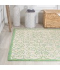 SANTA MONICA Area Rug Madrid Vintage Filigree Textured Weave Cream/Green 5 ft. x 8 ft. Indoor/Outdoor Area Rug