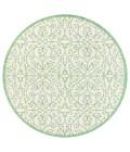 Madrid Vintage Filigree Textured Weave Cream/Green 5' Round Indoor/Outdoor Area Rug