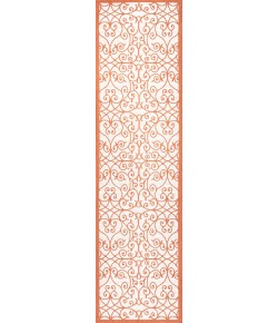 Jonathany Santa Monica SMB107L Cream/Orange Area Rug 2 ft. 2 in. X 8 ft. Runner