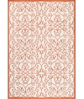 SANTA MONICA Area Rug Madrid Vintage Filigree Textured Weave Cream/Orange 5 ft. x 8 ft. Indoor/Outdoor Area Rug