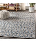 SANTA MONICA Area Rug Ourika Moroccan Geometric Textured Weave Light Gray/Navy 4 ft. x 6 ft. Indoor/Outdoor Area Rug
