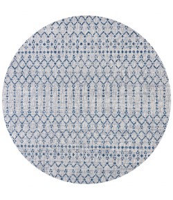 Jonathany Santa Monica SMB108A Light Gray/Navy Area Rug 5 ft. 3 in. X 5 ft. 3 in. Round