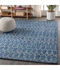 SANTA MONICA Area Rug Ourika Moroccan Geometric Textured Weave Navy/Light Gray 5 ft. x 8 ft. Indoor/Outdoor Area Rug