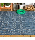 SANTA MONICA Area Rug Ourika Moroccan Geometric Textured Weave Navy/Light Gray 5 ft. x 8 ft. Indoor/Outdoor Area Rug