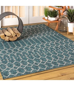 Jonathany Santa Monica SMB108C Teal/Gray Area Rug 3 ft. 11 in. X 6 ft. Rectangle