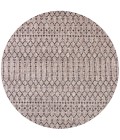 SANTA MONICA Area Rug Ourika Moroccan Geometric Textured Weave Natural/Black 5' Round Indoor/Outdoor Area Rug
