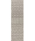 Ourika Moroccan Geometric Textured Weave Light Gray/Black 2 ft. x 10 ft. Indoor/Outdoor Runner Rug