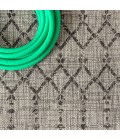 SANTA MONICA Area Rug Ourika Moroccan Geometric Textured Weave Light Gray/Black 3 ft. x 5 ft. Indoor/Outdoor Area Rug