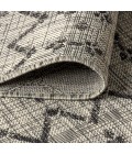 Ourika Moroccan Geometric Textured Weave Light Gray/Black 2 ft. x 10 ft. Indoor/Outdoor Runner Rug