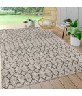 SANTA MONICA Area Rug Ourika Moroccan Geometric Textured Weave Light Gray/Black 3 ft. x 5 ft. Indoor/Outdoor Area Rug
