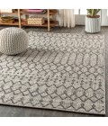 SANTA MONICA Area Rug Ourika Moroccan Geometric Textured Weave Light Gray/Black 3 ft. x 5 ft. Indoor/Outdoor Area Rug