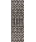 SANTA MONICA Area Rug Ourika Moroccan Geometric Textured Weave Black/Gray 2 ft. x 10 ft. Indoor/Outdoor Runner Rug