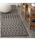 SANTA MONICA Area Rug Ourika Moroccan Geometric Textured Weave Black/Gray 2 ft. x 10 ft. Indoor/Outdoor Runner Rug