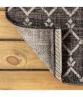 SANTA MONICA Area Rug Ourika Moroccan Geometric Textured Weave Black/Gray 5' Square Indoor/Outdoor Area Rug