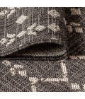 SANTA MONICA Area Rug Ourika Moroccan Geometric Textured Weave Black/Gray 5' Square Indoor/Outdoor Area Rug