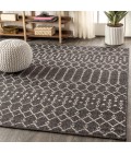 SANTA MONICA Area Rug Ourika Moroccan Geometric Textured Weave Black/Gray 8 ft. x 10 ft. Indoor/Outdoor Area Rug