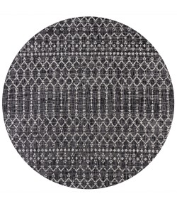 Jonathany Santa Monica SMB108F Black/Gray Area Rug 5 ft. 3 in. X 5 ft. 3 in. Round