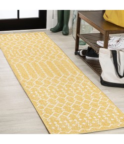 Jonathany Santa Monica SMB108G Yellow/Cream Area Rug 2 ft. 2 in. X 10 ft. Runner
