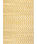 Ourika Moroccan Geometric Textured Weave Yellow/Cream 3 ft. x 5 ft. Indoor/Outdoor Area Rug