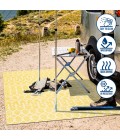 SANTA MONICA Area Rug Ourika Moroccan Geometric Textured Weave Yellow/Cream 5' Square Indoor/Outdoor Area Rug