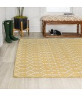 Ourika Moroccan Geometric Textured Weave Yellow/Cream 3 ft. x 5 ft. Indoor/Outdoor Area Rug