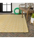 Ourika Moroccan Geometric Textured Weave Yellow/Cream 3 ft. x 5 ft. Indoor/Outdoor Area Rug