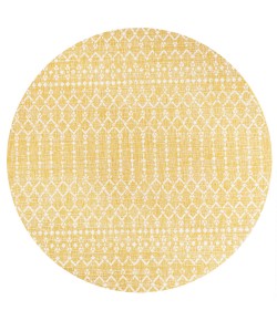 Jonathany Santa Monica SMB108G Yellow/Cream Area Rug 5 ft. 3 in. X 5 ft. 3 in. Round