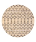 Ourika Moroccan Geometric Textured Weave Beige/Navy 5' Round Indoor/Outdoor Area Rug