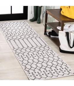 Jonathany Santa Monica SMB108I Cream/Black Area Rug 2 ft. 2 in. X 10 ft. Runner