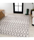 Ourika Moroccan Geometric Textured Weave Cream/Black 5 ft. x 8 ft. Indoor/Outdoor Area Rug
