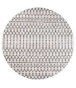 Jonathany Santa Monica SMB108I Cream/Black Area Rug 5 ft. 3 in. X 5 ft. 3 in. Round
