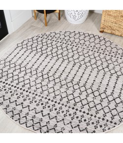 Jonathany Santa Monica SMB108I Cream/Black Area Rug 5 ft. 3 in. X 5 ft. 3 in. Round