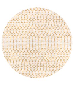 Jonathany Santa Monica SMB108J Cream/Yellow Area Rug 5 ft. 3 in. X 5 ft. 3 in. Round