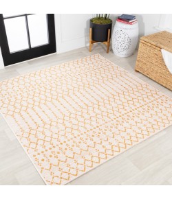 Jonathany Santa Monica SMB108J Cream/Yellow Area Rug 5 ft. 3 in. X 5 ft. 3 in. Square