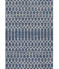 SANTA MONICA Area Rug Ourika Moroccan Geometric Textured Weave Navy/Beige 9 ft. x 12 ft. Indoor/Outdoor Area Rug