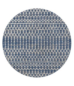 Jonathany Santa Monica SMB108K Navy/Beige Area Rug 5 ft. 3 in. X 5 ft. 3 in. Round