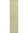 SANTA MONICA Area Rug Ourika Moroccan Geometric Textured Weave Light Green/Cream 2 ft. x 10 ft. Indoor/Outdoor Runner Rug