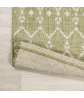 SANTA MONICA Area Rug Ourika Moroccan Geometric Textured Weave Light Green/Cream 5' Square Indoor/Outdoor Area Rug