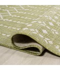 SANTA MONICA Area Rug Ourika Moroccan Geometric Textured Weave Light Green/Cream 5' Square Indoor/Outdoor Area Rug