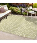 SANTA MONICA Area Rug Ourika Moroccan Geometric Textured Weave Light Green/Cream 8 ft. x 10 ft. Indoor/Outdoor Area Rug