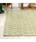 SANTA MONICA Area Rug Ourika Moroccan Geometric Textured Weave Light Green/Cream 8 ft. x 10 ft. Indoor/Outdoor Area Rug