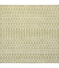 SANTA MONICA Area Rug Ourika Moroccan Geometric Textured Weave Light Green/Cream 5' Square Indoor/Outdoor Area Rug