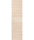 SANTA MONICA Area Rug Ourika Moroccan Geometric Textured Weave Cream/Orange 2 ft. x 8 ft. Indoor/Outdoor Runner Rug