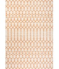 SANTA MONICA Area Rug Ourika Moroccan Geometric Textured Weave Cream/Orange 3 ft. x 5 ft. Indoor/Outdoor Area Rug