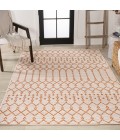 SANTA MONICA Area Rug Ourika Moroccan Geometric Textured Weave Cream/Orange 3 ft. x 5 ft. Indoor/Outdoor Area Rug