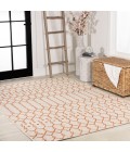 SANTA MONICA Area Rug Ourika Moroccan Geometric Textured Weave Cream/Orange 3 ft. x 5 ft. Indoor/Outdoor Area Rug