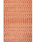 SANTA MONICA Area Rug Ourika Moroccan Geometric Textured Weave Orange/Cream 5 ft. x 8 ft. Indoor/Outdoor Area Rug