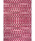 SANTA MONICA Area Rug Ourika Moroccan Geometric Textured Weave Fuchsia/Light Gray 4 ft. x 6 ft. Indoor/Outdoor Area Rug